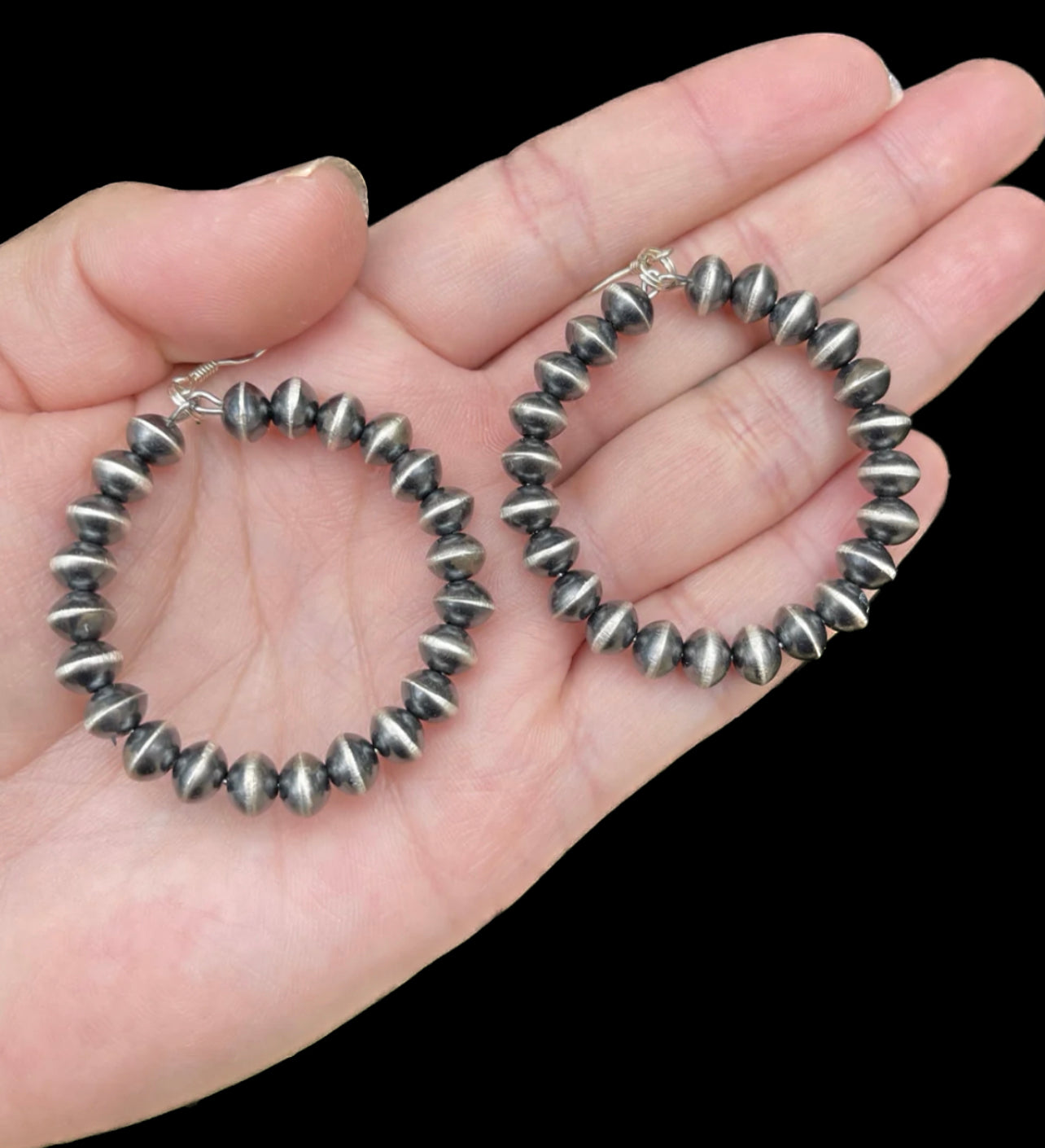 Authentic Handmade Navajo pearl Hoop Earrings