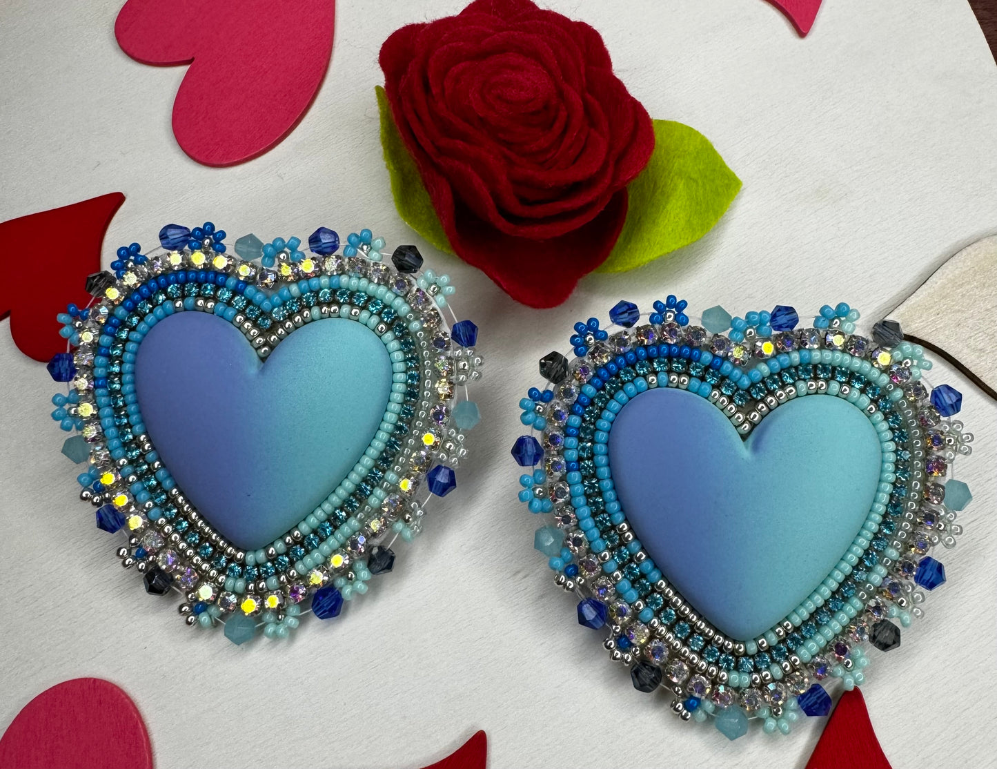 Blues heart flowers
