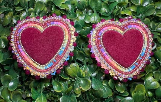 Maroon, pastel hearts