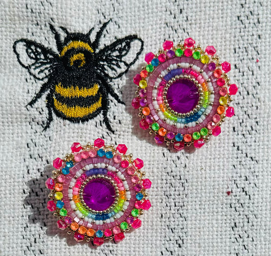 Purple splash studs